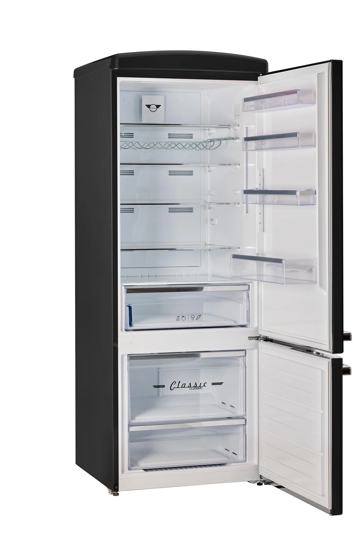 Unique 455L Midnight Black Bottom Mount Refrigerator UNQ-455L B AC