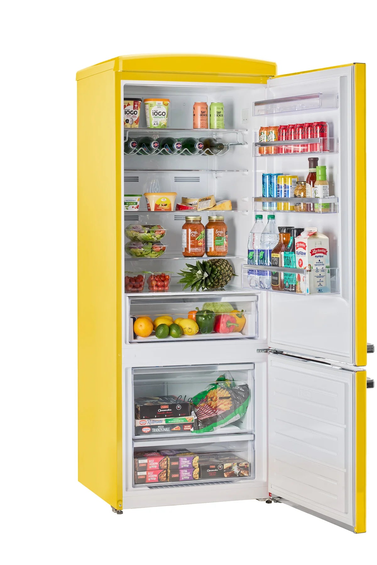 Unique 455L Canary Yellow Bottom Mount Refrigerator UNQ-455L Y AC