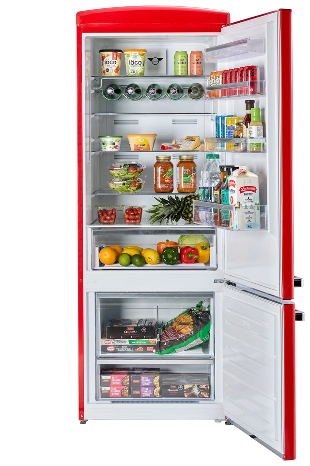 Unique 455L Candy Apple Red Bottom Mount Refrigerator UNQ-455L R AC