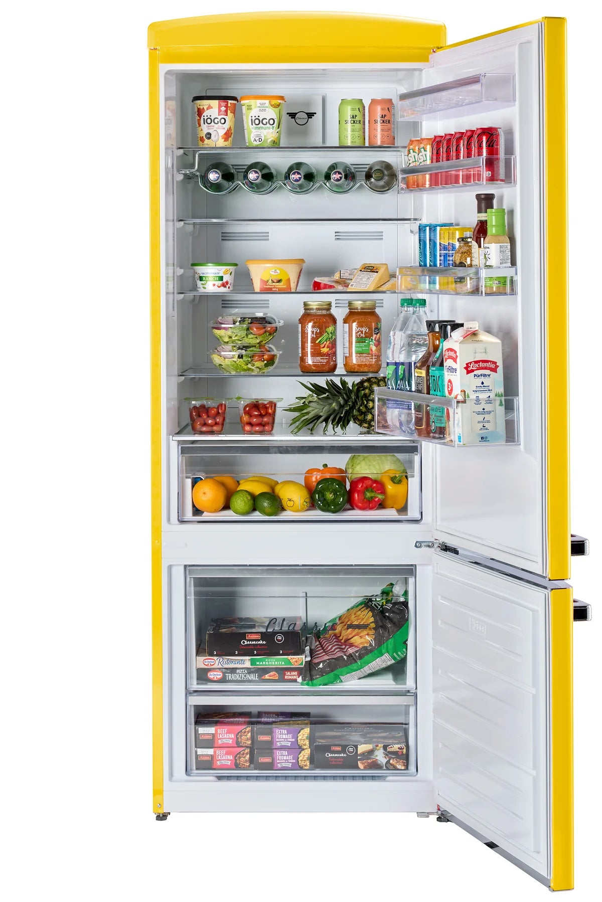 Unique 455L Canary Yellow Bottom Mount Refrigerator UNQ-455L Y AC