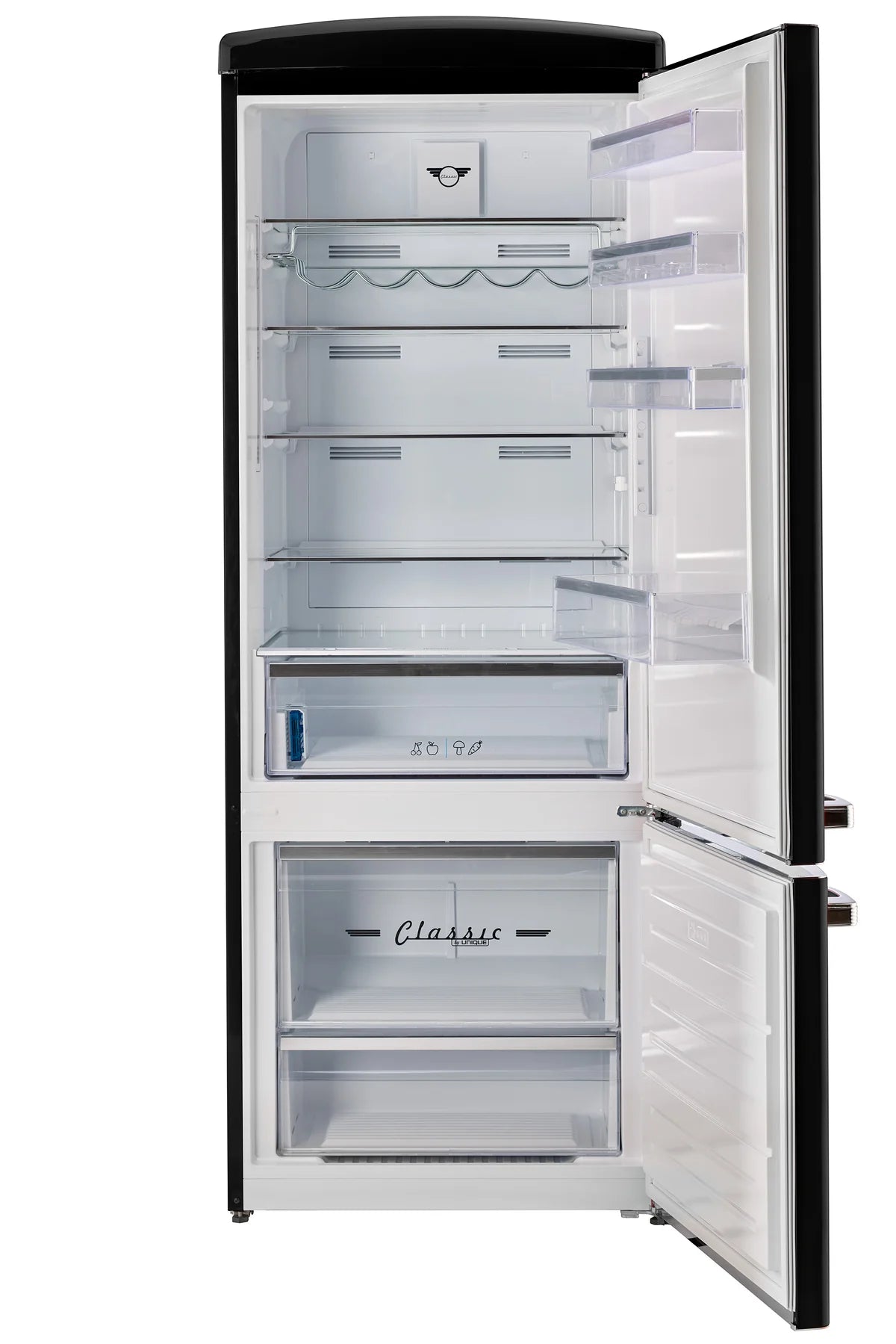 Unique 455L Midnight Black Bottom Mount Refrigerator UNQ-455L B AC