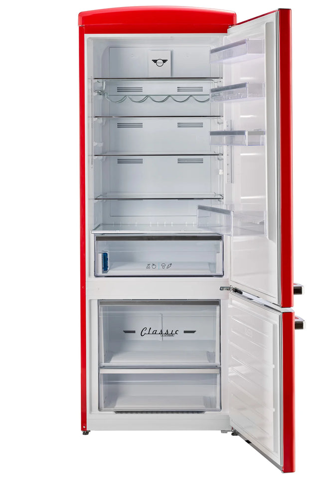 Unique 455L Candy Apple Red Bottom Mount Refrigerator UNQ-455L R AC