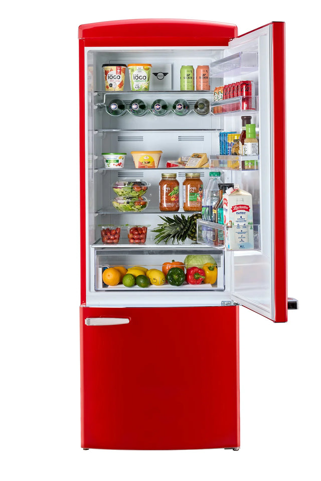 Unique 455L Candy Apple Red Bottom Mount Refrigerator UNQ-455L R AC