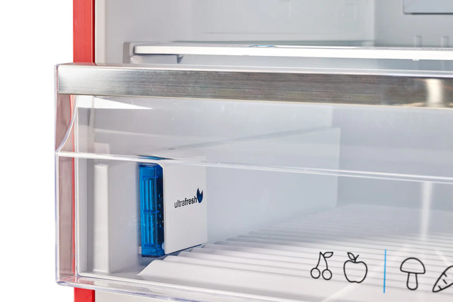 Unique 455L Candy Apple Red Bottom Mount Refrigerator UNQ-455L R AC