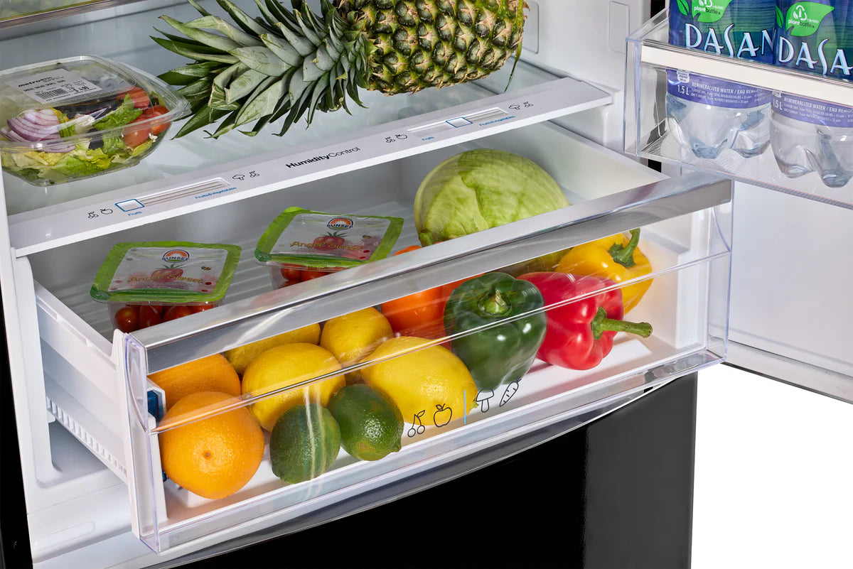 Unique 455L Midnight Black Bottom Mount Refrigerator UNQ-455L B AC