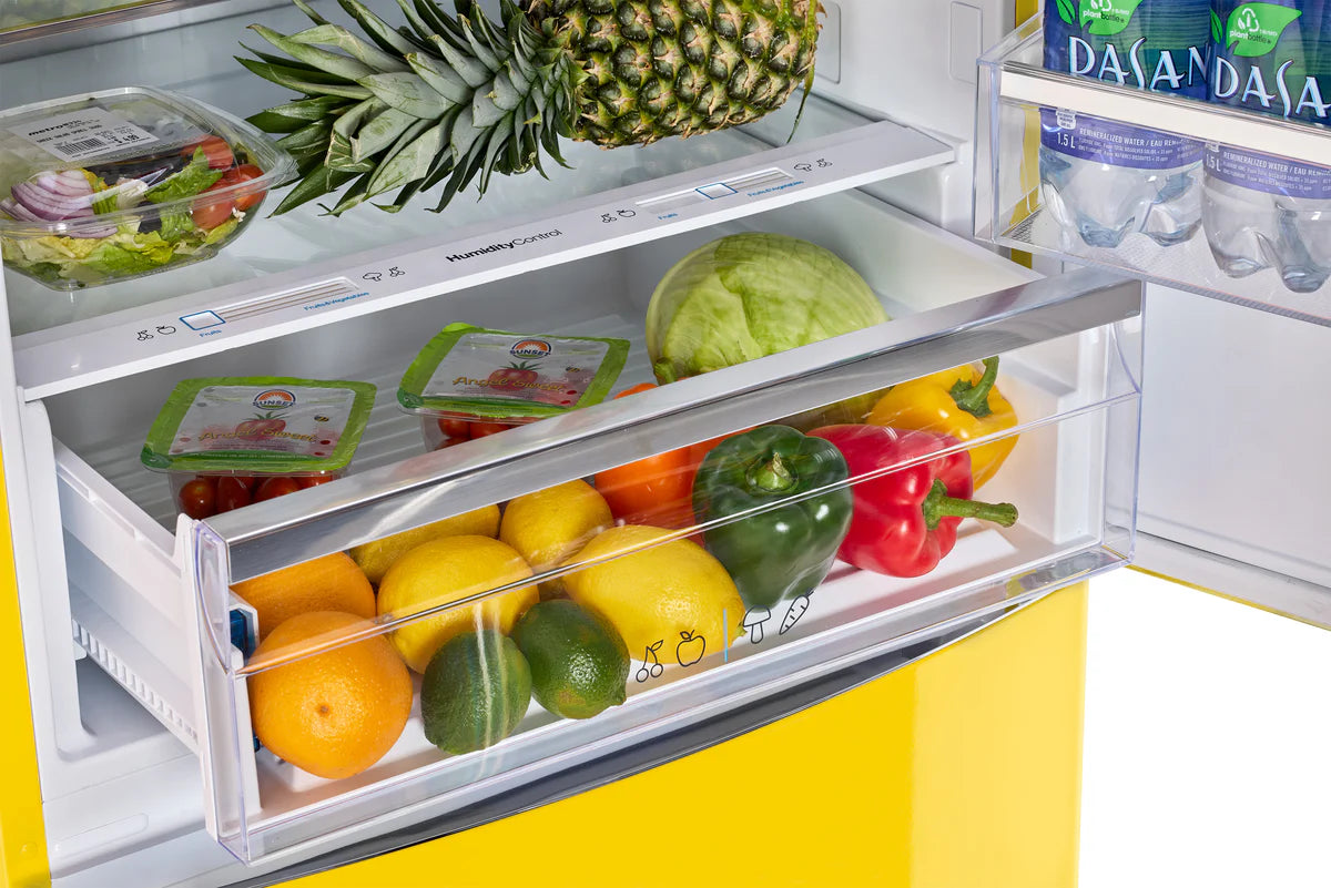 Unique 455L Canary Yellow Bottom Mount Refrigerator UNQ-455L Y AC