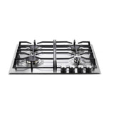 Verona VDGCT424FSS 24 inch Italian-Made Gas Cooktop with 4 Brass Burners and Continuous Cast Iron Grates in Stainless Steel