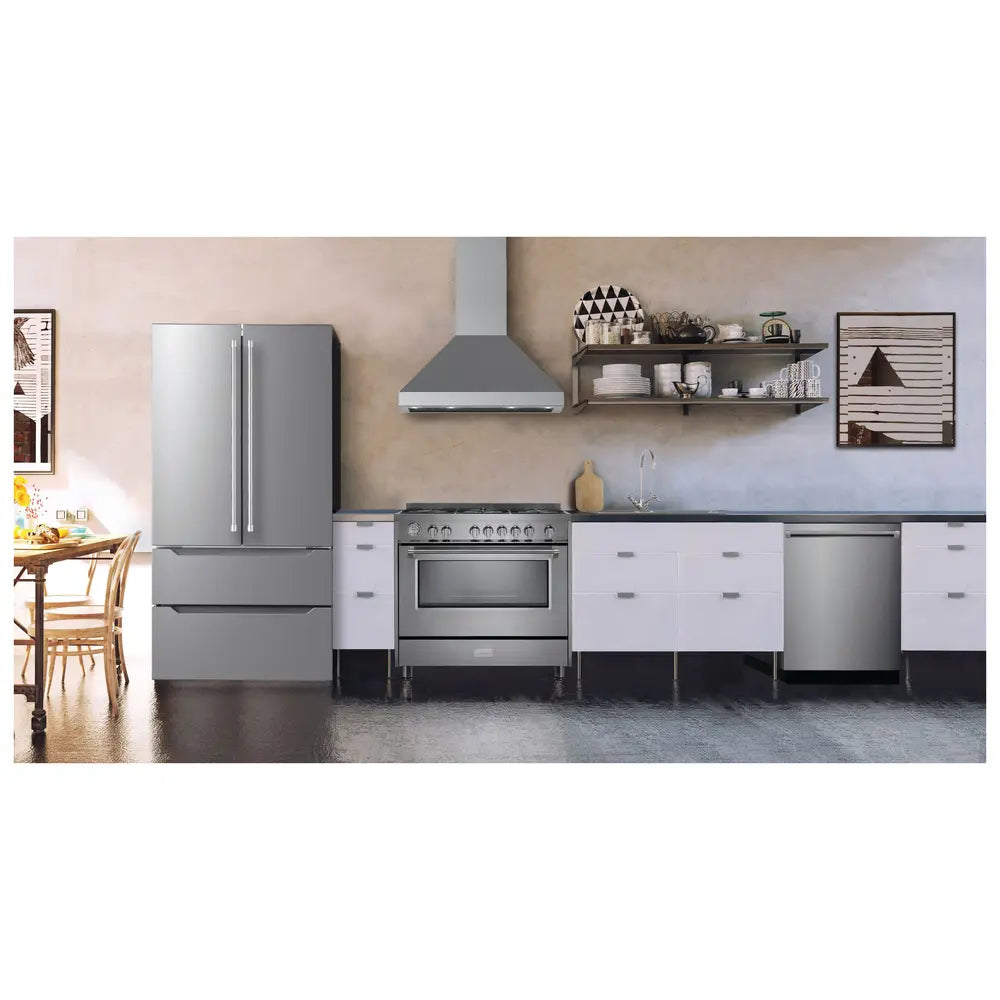 Verona VECHW36GSS 36 inch Designer Chimney Wall Hood with 600 CFM, Stainless Steel Baffle Filters and LED Lighting (Stainless Steel)