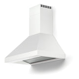 Verona VECHW36GW 36 inch Designer Chimney Wall Hood with 600 CFM, Stainless Steel Baffle Filters and LED Lighting (White)