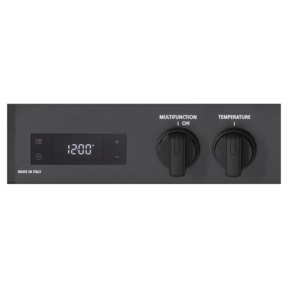 Verona VMFSGE365EE 36 inch Ultima Midnight Collection Freestanding Dual Fuel Range with 5 Sealed SABAF Brass Burners, 5 cu. ft. Oven Capacity in Matte Black