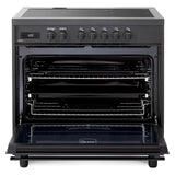 Verona VMFSIE365EE 36 inch Ultima Midnight Collection Freestanding Induction Range with 5 Elements, 5 cu. ft. Oven Capacity, Touch Control Clock in Matte Black