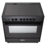 Verona VMFSIE365EE 36 inch Ultima Midnight Collection Freestanding Induction Range with 5 Elements, 5 cu. ft. Oven Capacity, Touch Control Clock in Matte Black