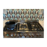 Verona VPFSGE365DE 36 inch Prestige Series Freestanding Dual Fuel Double Oven Range with 5 Sealed Burners, 3.9 cu. ft. Oven Capacity, European Convection (Matte Black)