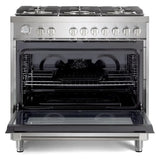 Verona VPRFSGG365SS 36 inch Prima Series Freestanding Gas Range with 5 Sealed Burners, 5 cu. ft. Oven Capacity, Temperature Gauge in Stainless Steel