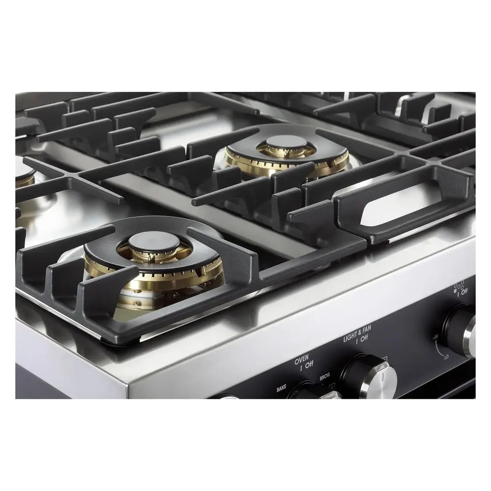 Verona VUFSGG365E 36 inch Ultima Collection Freestanding Gas Range with 5 Sealed SABAF Brass Burners, 5 cu. ft. Oven Capacity, Temperature Gauge (Matte Black)