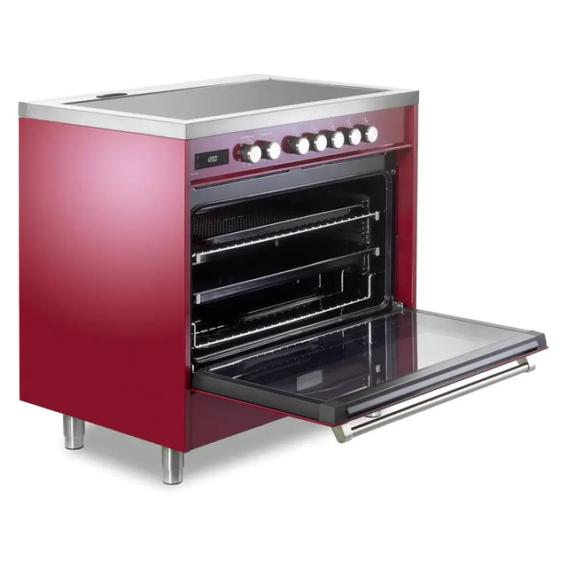 Verona VUFSIE365BU 36 inch Ultima Collection Freestanding Induction Range with 5 Elements, 5 cu. ft. Oven Capacity (Burgundy)