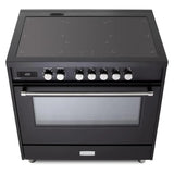 Verona VUFSIE365E 36 inch Ultima Collection Freestanding Induction Range with 5 Elements, 5 cu. ft. Oven Capacity (Matte Black)