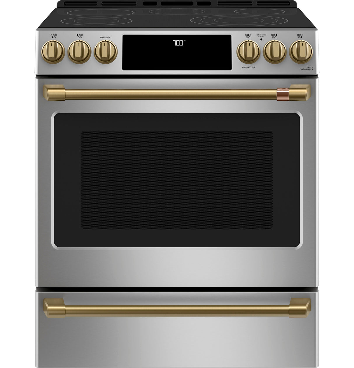 Café Front Control Electric Knobs and Handles - Brushed Bronze CXFCEHKPMCG