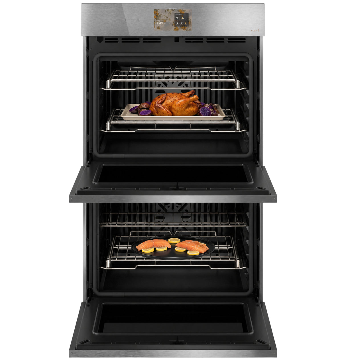 CAFÉ™ 30" Smart Built-In Convection Double Wall Oven in Platinum Glass CTD90DM2ZS5