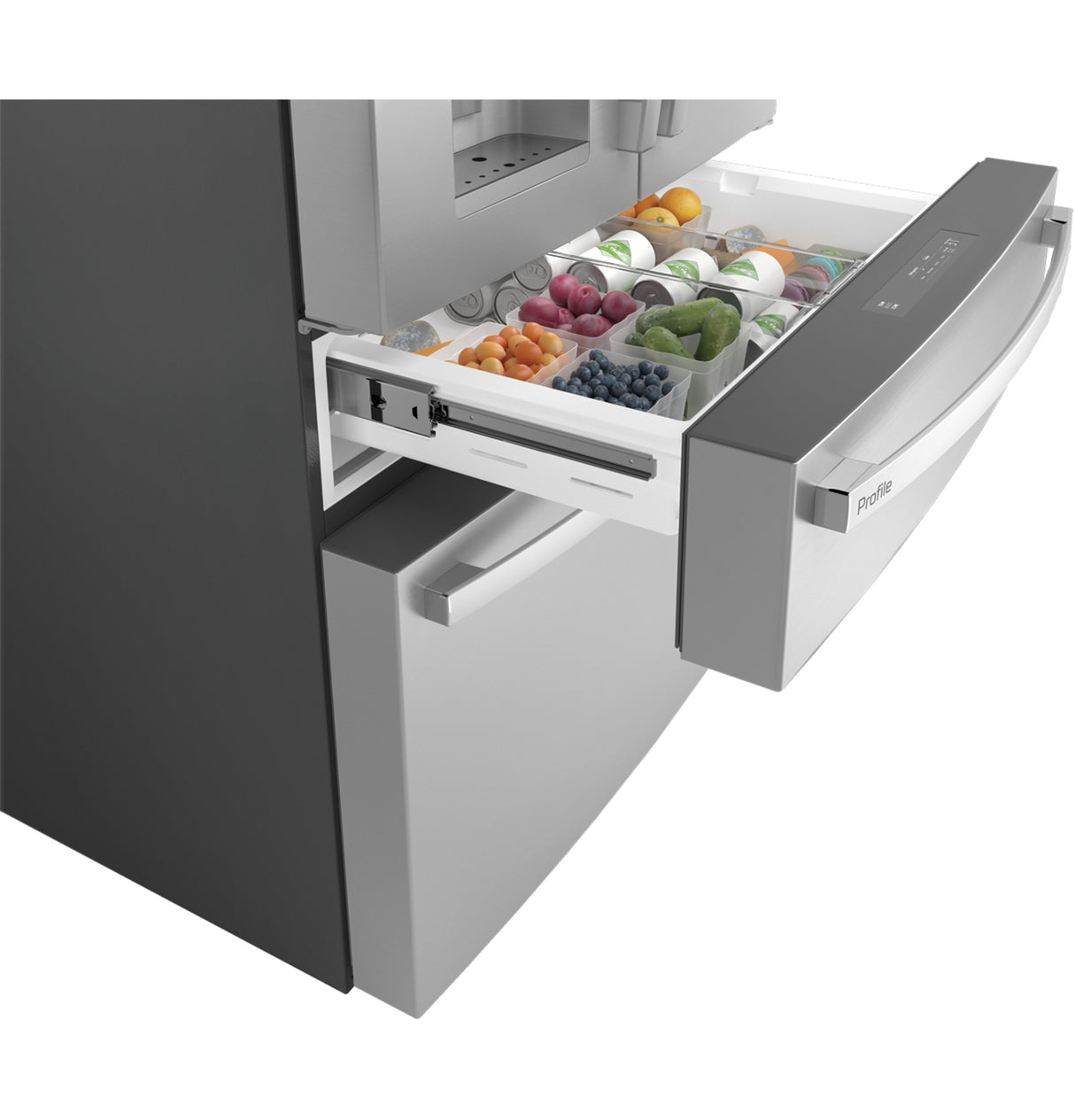 GE Profile™ 22.4 Cu. Ft. Smart Counter-Depth Fingerprint Resistant 4-Door French-Door Refrigerator with Door In Door PXD22BYPFS