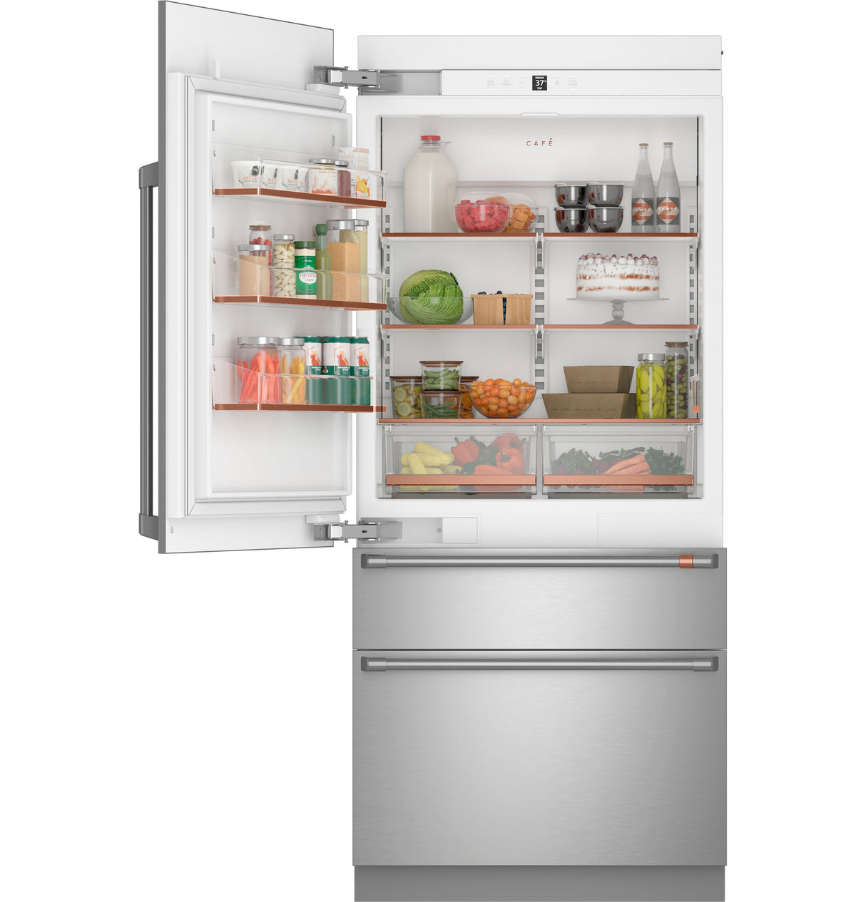 CAFE™ 36" Panel-Ready Integrated Bottom-Freezer Refrigerator – Left Swing CIC36LK6ZII