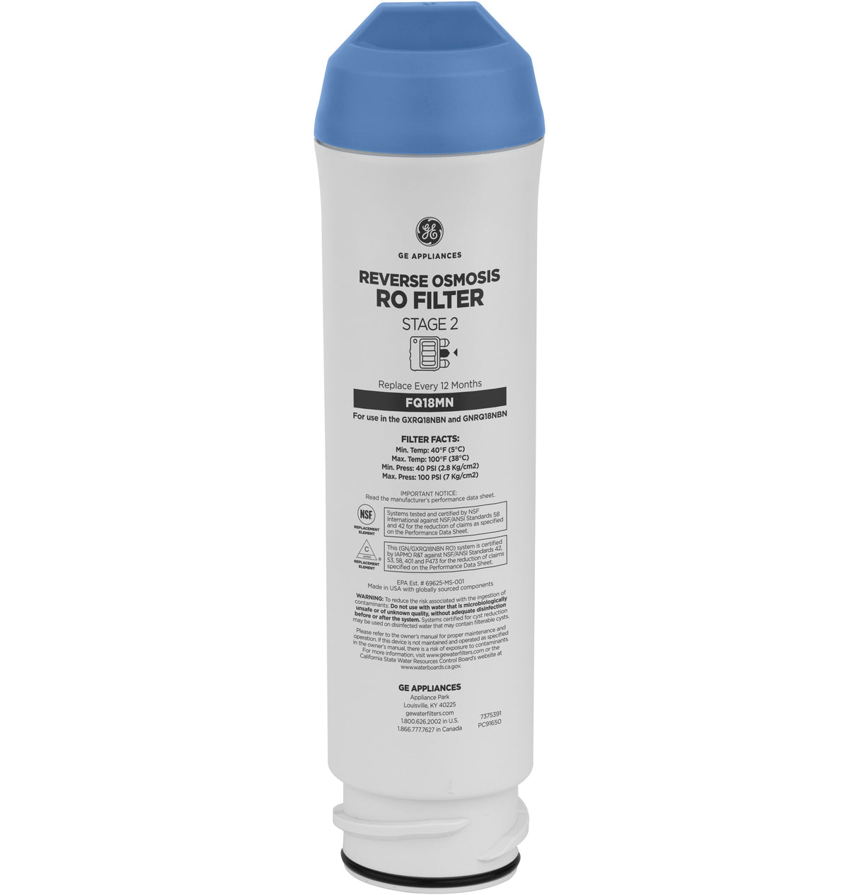 GE® Reverse Osmosis Filtration System GXRQ18NBN