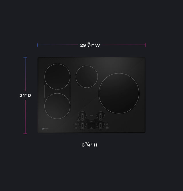 GE Profile 30" Built-In Touch Control Induction Cooktop PHP9030DTBB-Black