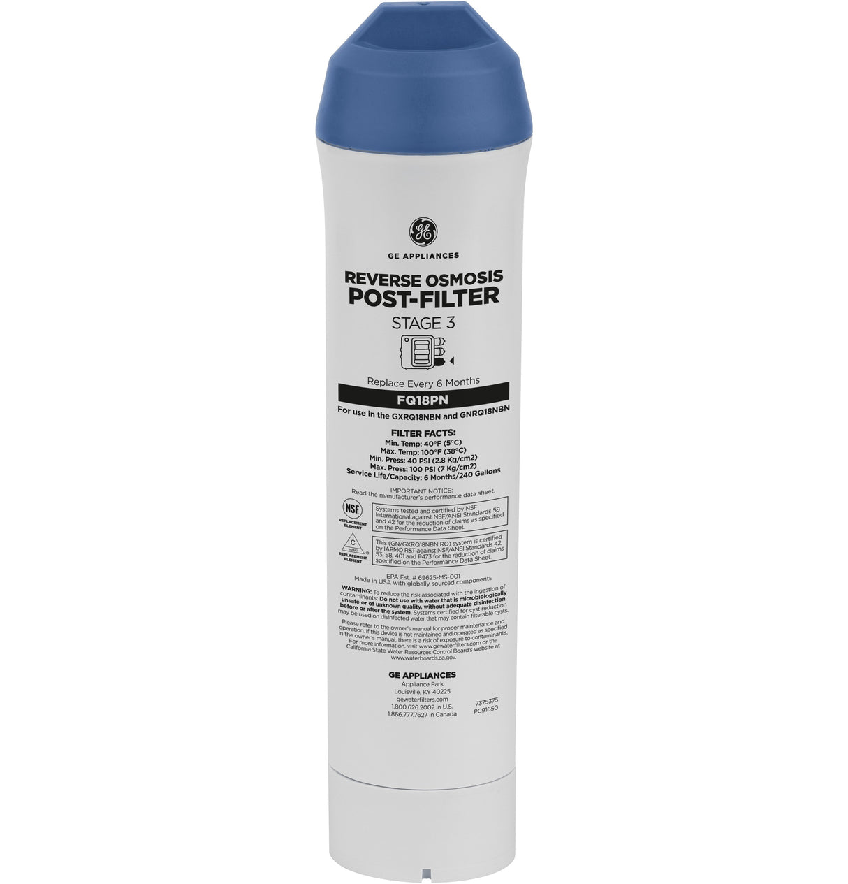 GE® Reverse Osmosis Filtration System GXRQ18NBN