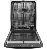 GE Top Control with Stainless Steel Interior Dishwasher with Sanitize Cycle GDT670SGVWW-White