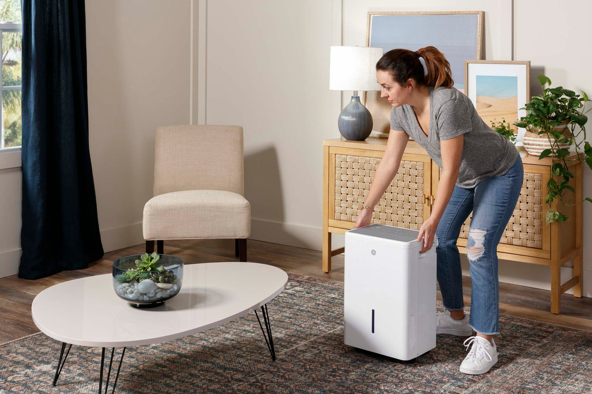 GE® 22 Pint Portable Dehumidifier with Smart Dry for Damp Spaces ADYR22LC