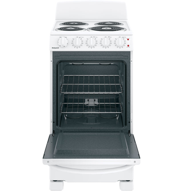 Hotpoint 20" Electric Free-Standing Front-Control Electric Range RAS200DMWW