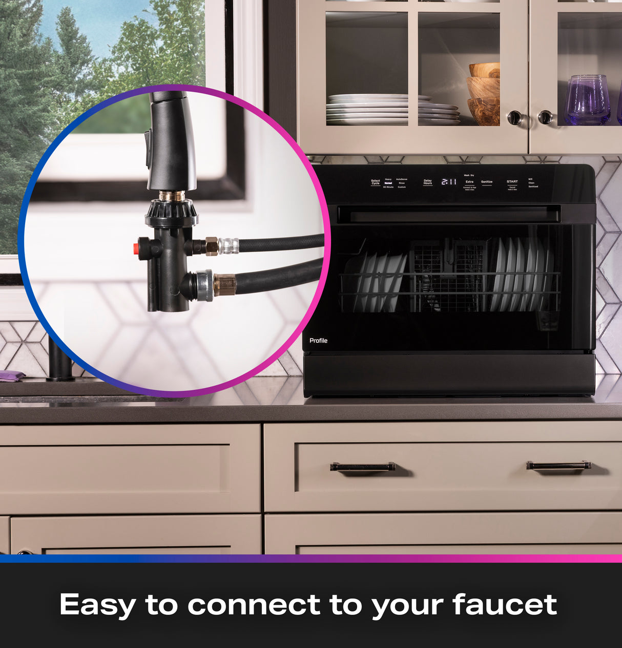 GE Profile™ ENERGY STAR® Smart Compact Dishwasher for Countertop or Built-In PZF560HGWBB