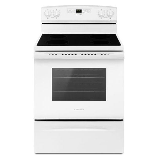 Amana 30-inch Electric Range with Extra-Large Oven Window AER6303MFW