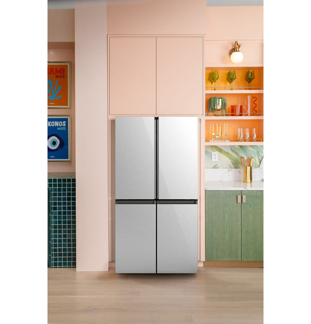 Café™ ENERGY STAR® 27.4 Cu. Ft. Smart Quad-Door Refrigerator in Platinum Glass with Dual-Dispense AutoFill Pitcher CAE28DM5TS5