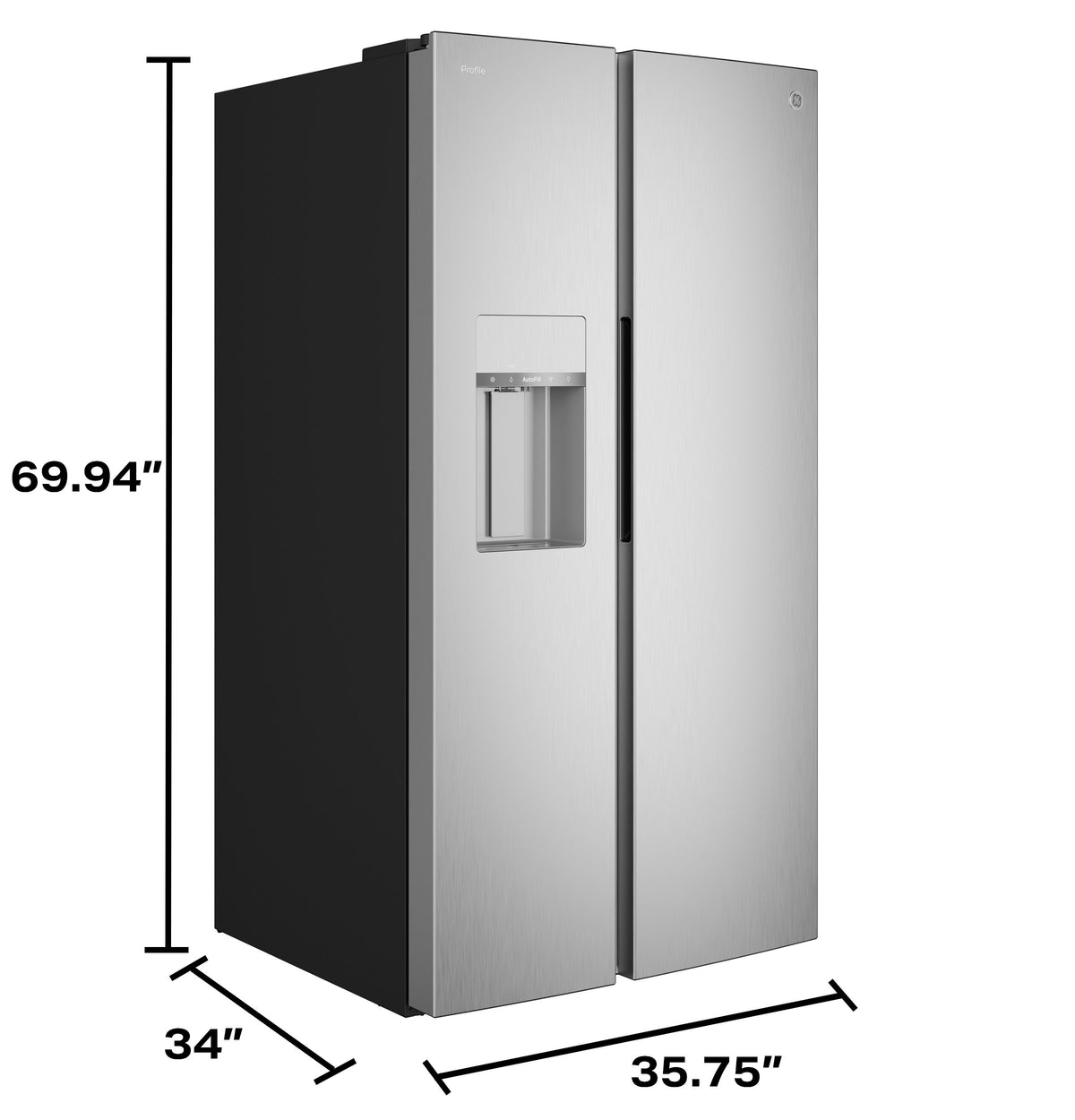 GE Profile™ ENERGY STAR® 27.8 Cu. Ft. Side-By-Side Refrigerator with Hands-Free AutoFill and CustomSize™ Ice PSE28QYYFS