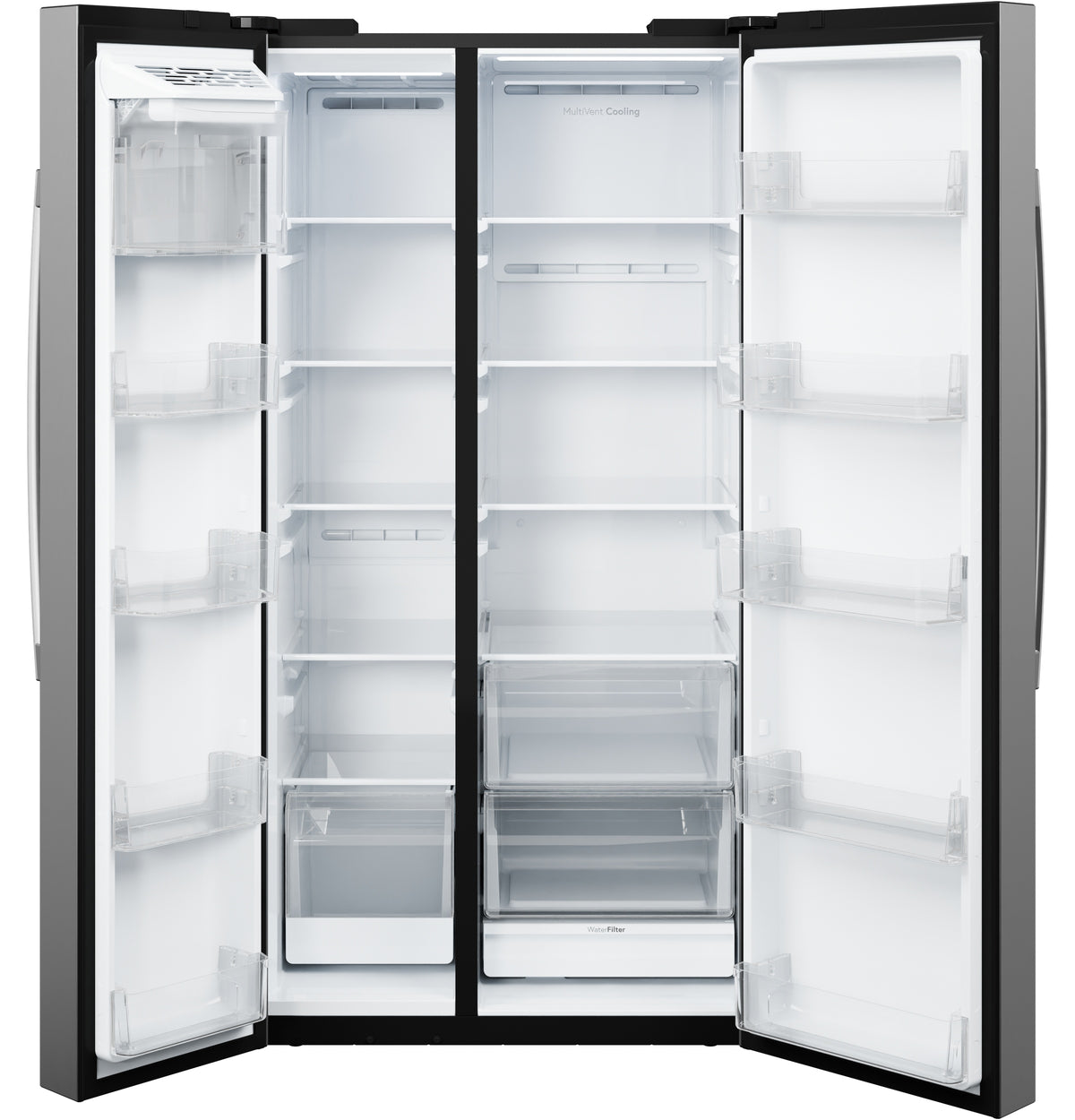 GE 24.2 Cu. Ft. Counter-Depth Side-By-Side Refrigerator with Internal Dispenser and In-Door Icemaker GKS24NYYFS