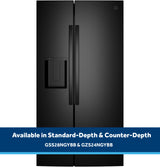 GE 23.6 Cu. Ft. Counter-Depth Side-By-Side Refrigerator with Extra Tall Dispenser and In-Door Icemaker GZS24NGYBB