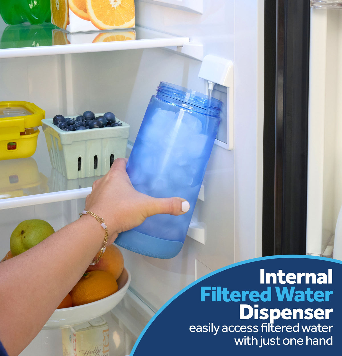 GE 24.2 Cu. Ft. Counter-Depth Side-By-Side Refrigerator with Internal Dispenser and In-Door Icemaker GKS24NYYFS