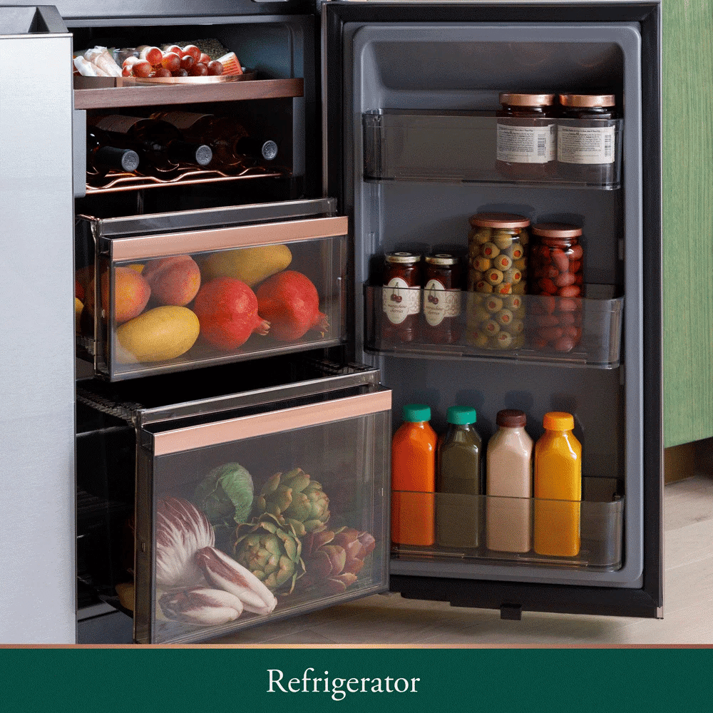 Café™ ENERGY STAR® 22.9 Cu. Ft. Smart Counter-Depth Quad-Door Refrigerator in Platinum Glass with Dual-Dispense AutoFill Pitcher CHE23DM5WS5