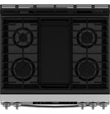 GE® 30" Slide-In Front-Control Convection Gas Range with No Preheat Air Fry and EasyWash™ Oven Tray GGS600AVFS