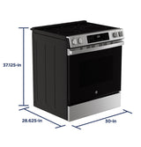 GE® 30" Slide-In Electric Convection Range with No Preheat Air Fry GRS600AVFS