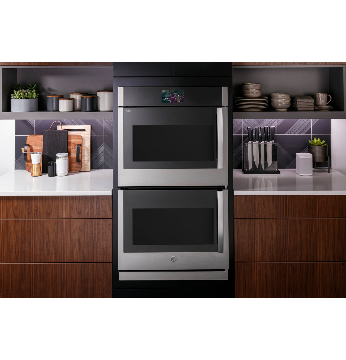 GE Profile™ 30" Smart Built-In Convection Double Wall Oven with Left-Hand Side-Swing Doors PTD700LSZSS