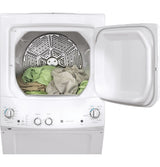 GE Unitized Spacemaker 3.8 cu. ft. Capacity Washer with Stainless Steel Basket and 5.9 cu. ft. Capacity Long Vent Electric Dryer GUV27ESSMWW