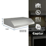 Glacier 36-Inch 300 Max Blower CFM 5 Sones Stainless Steel Range Hood BCSD136SS