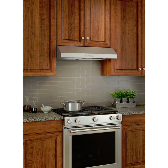 Broan® Glacier 30-Inch Convertible Under-Cabinet Range Hood, 375 Max Blower CFM, Stainless Steel BCSQ130SS