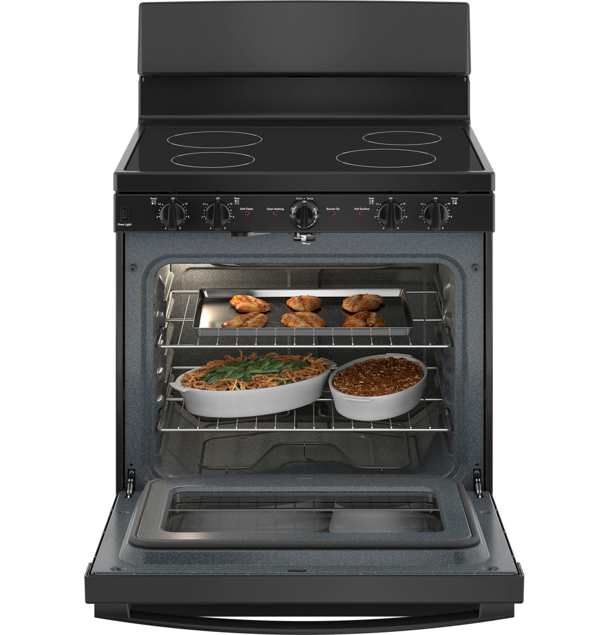 GE® ENERGY STAR® 30” Free-Standing Electric Radiant Smooth Cooktop Range JB480DYBB