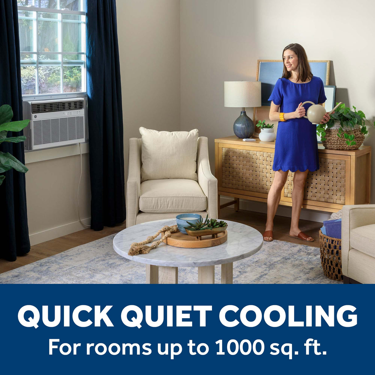GE® 18,000 BTU Smart Heat/Cool Electronic Window Air Conditioner for Extra-Large Rooms up to 1000 sq. ft. AWGH18WWF