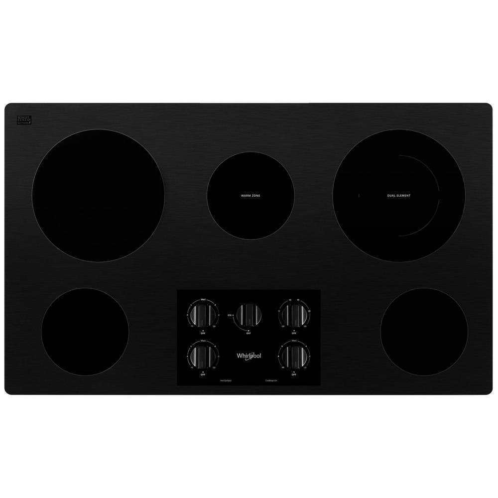 Whirlpool® 36-inch Electric Ceramic Glass Cooktop with Dual Radiant Element WCE55US6HB
