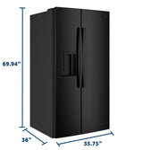 GE® 27.9 Cu. Ft. Side-By-Side Refrigerator with Extra Tall Dispenser and In-Door Icemaker GSS28NGYBB