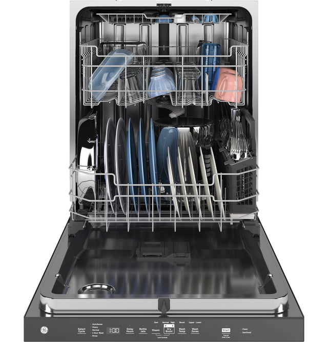 GE Fingerprint Resistant Top Control with Stainless Steel Interior Dishwasher with Sanitize Cycle GDP670SMVES